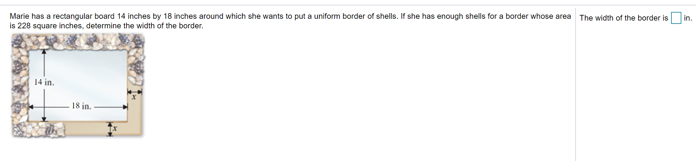 Solved Marie has a rectangular board 14 inches by 18 inches | Chegg.com