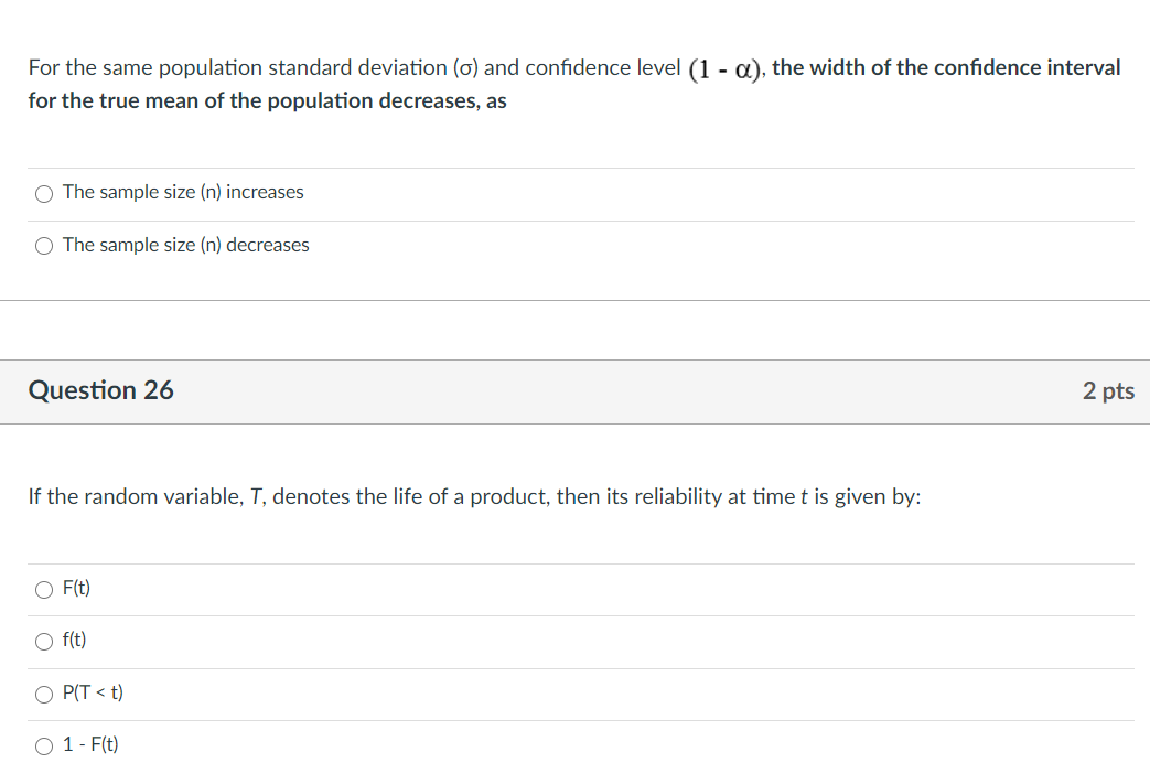 Solved For the same population standard deviation (o) and | Chegg.com