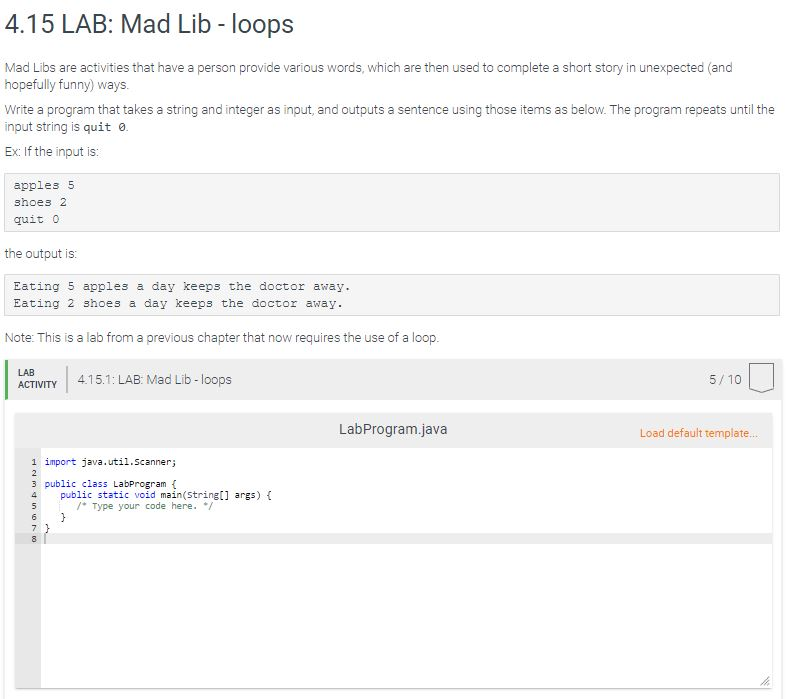 Solved: CHALLENGE 4.5.1: For loops. ACTIVITY Jump to level