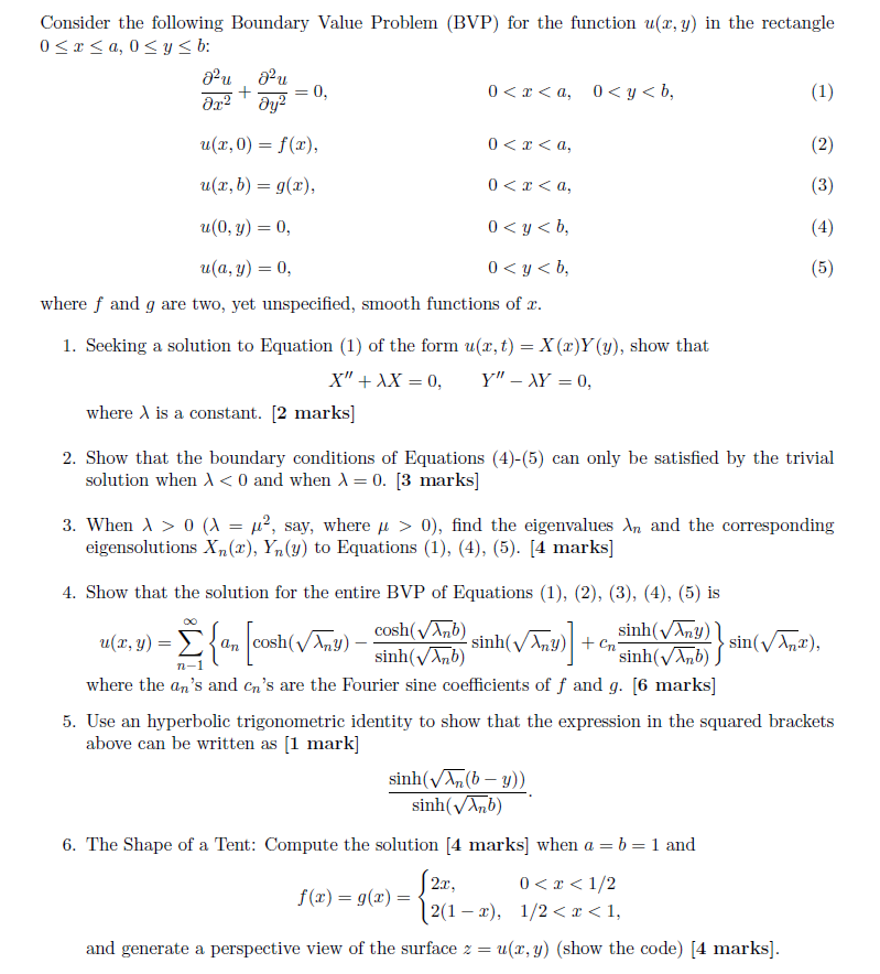 Solved Consider the following Boundary Value Problem (BVP) | Chegg.com