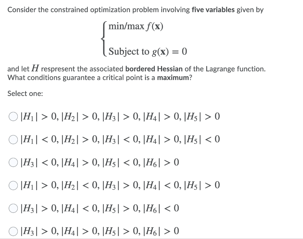 Solved Consider The Constrained Optimization Problem | Chegg.com