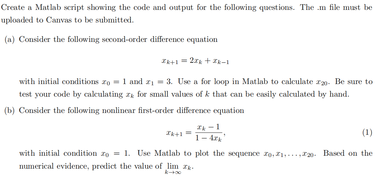 Solved Create a Matlab script showing the code and output | Chegg.com