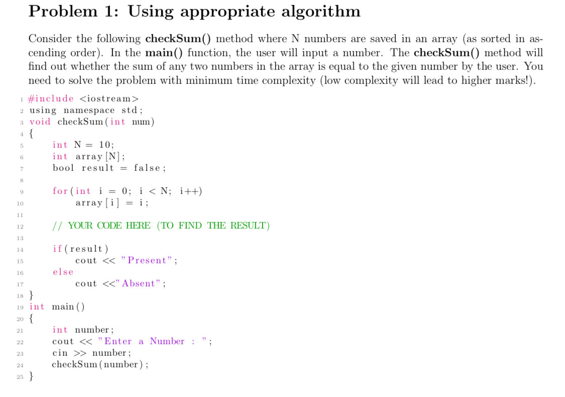 Solved Problem 1: Using Appropriate Algorithm Consider The | Chegg.com