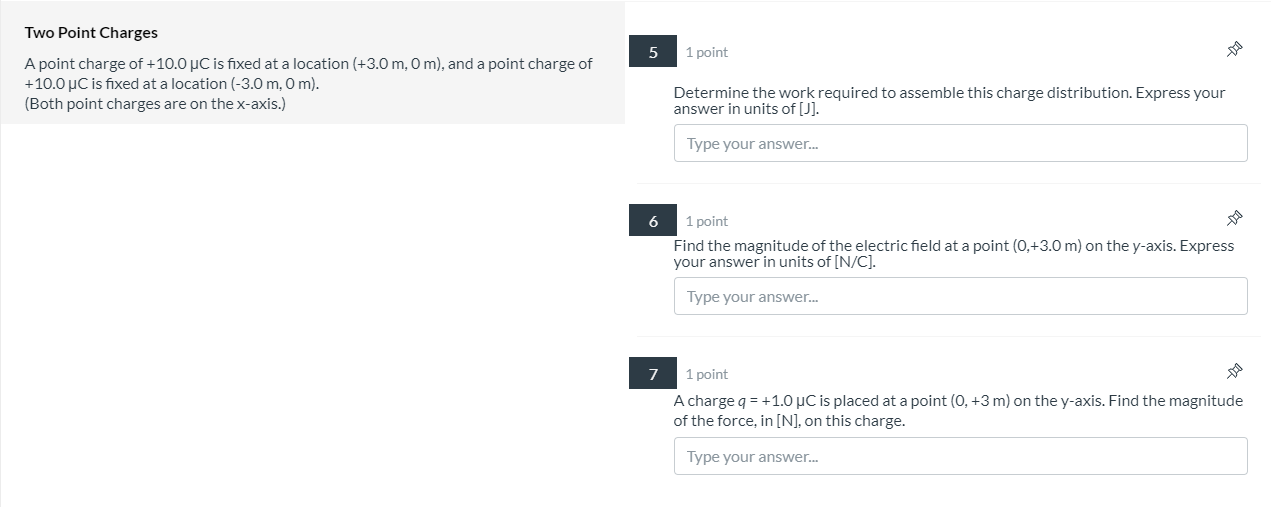Solved Two Point Charges 1 point A point charge of +10.0 C | Chegg.com