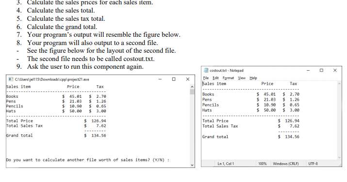 Solved D. Calculate Sales Items from a File In this | Chegg.com