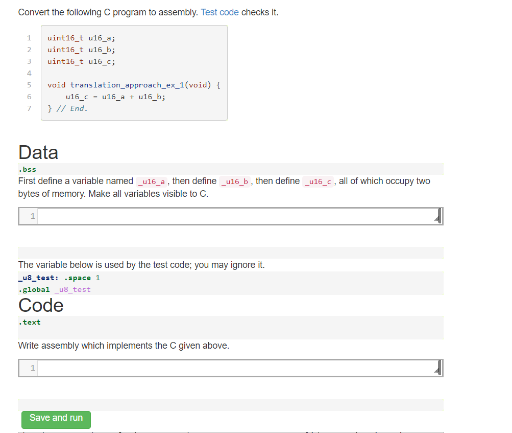 Solved Convert the following C program to assembly. Test | Chegg.com