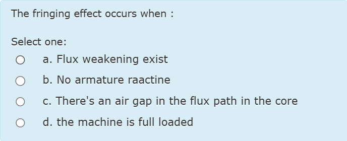 Solved The fringing effect occurs when :Select one:a. ﻿Flux | Chegg.com