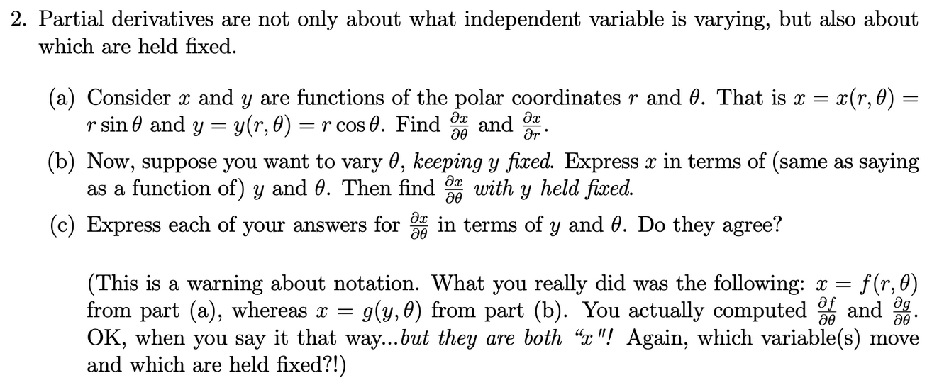 Solved 2 Partial Derivatives Are Not Only About What Chegg Com