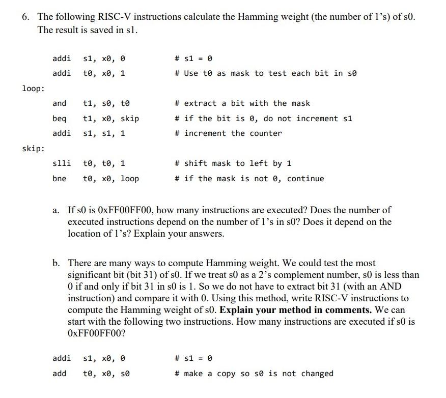 Solved Exercise 6.52 Explain how the following RISC-V