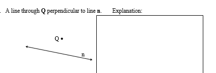 Solved A line through Q perpendicular to line n. | Chegg.com