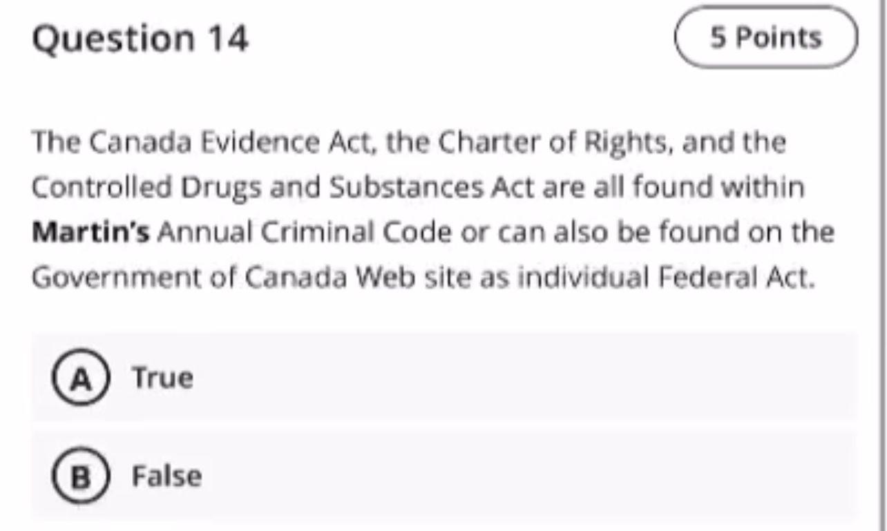 Question 13 Section 2 of the Criminal Code contains | Chegg.com