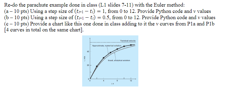 Solved Re-do the parachute example done in class (L1 slides | Chegg.com