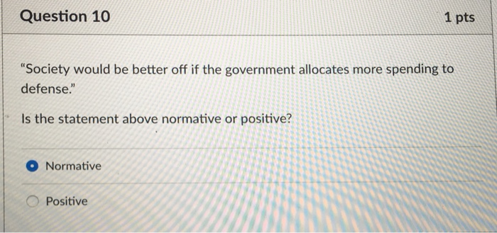 Solved Question 10 1 pts Society would be better off if the | Chegg.com