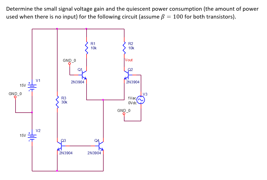 Solved Determine The Small Signal Voltage Gain And The 