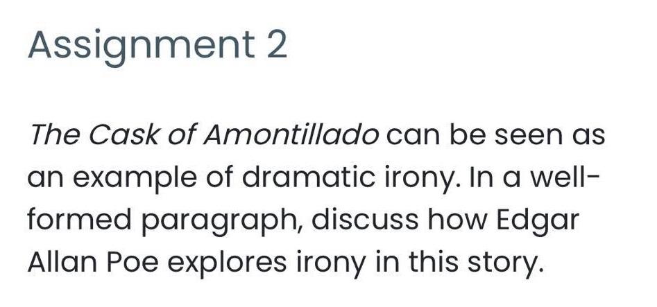 dramatic irony the cask of amontillado