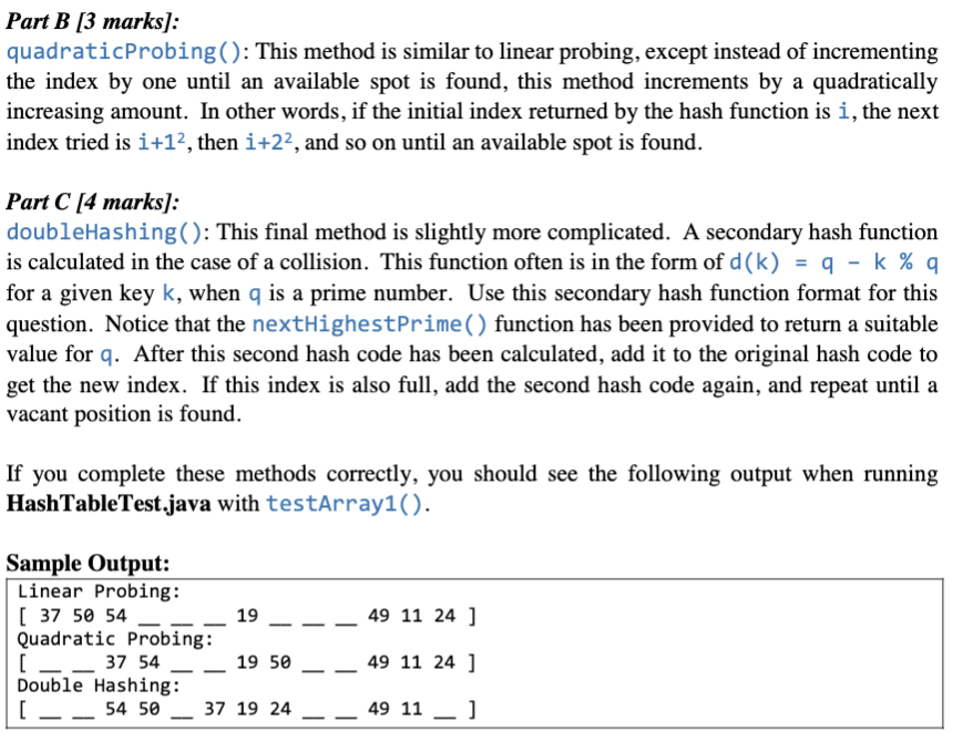 Solved Question 2 (Hashing): Collision Handling [10 marks] | Chegg.com image.