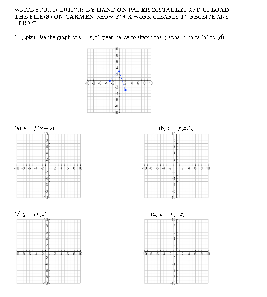 Solved WRITE YOUR SOLUTIONS BY HAND ON PAPER OR TABLET AND | Chegg.com