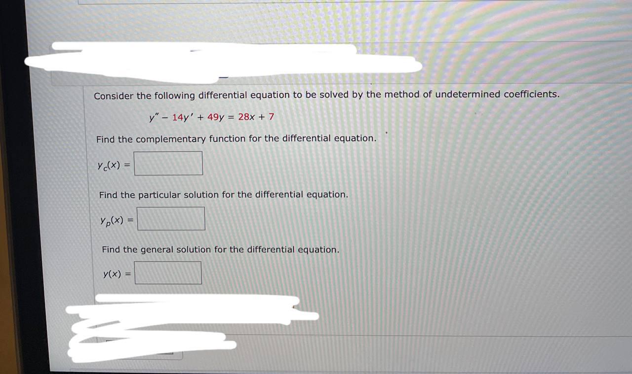 Solved Consider the following differential equation to be | Chegg.com