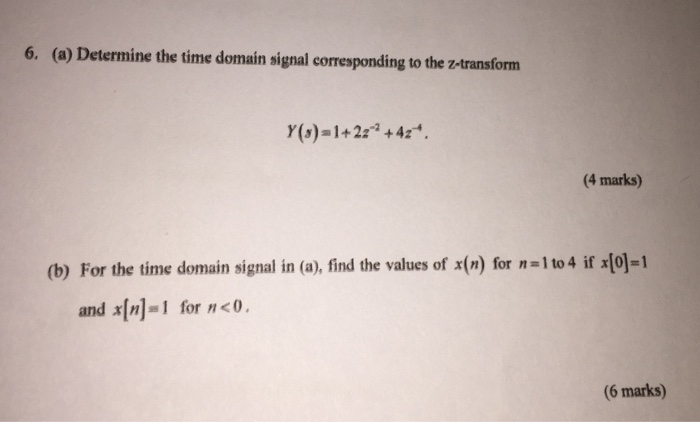 Solved 6. (a) Determine the time domain signal corresponding | Chegg.com