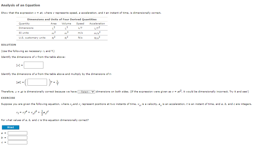 Solved Serpse10 1 Ae 002 Show That The Expression V At Chegg Com