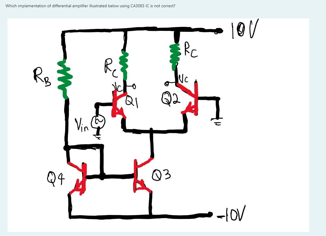 Solved Which implementation of differential amplifier | Chegg.com