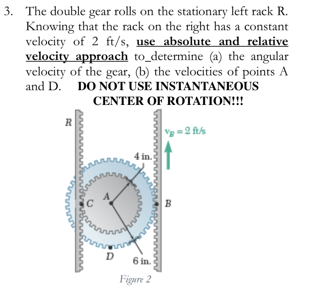 Solved The double gear rolls on the stationary left rack R.