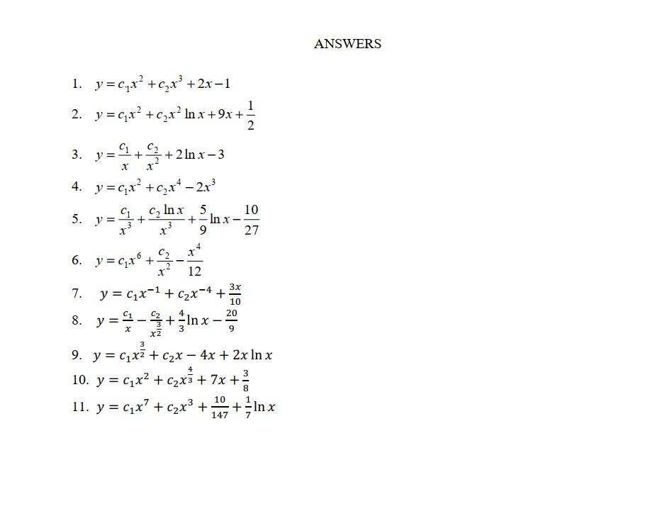 Solved Cauchy Euler Part 2 Xy 416v 41 6 2 X Chegg Com