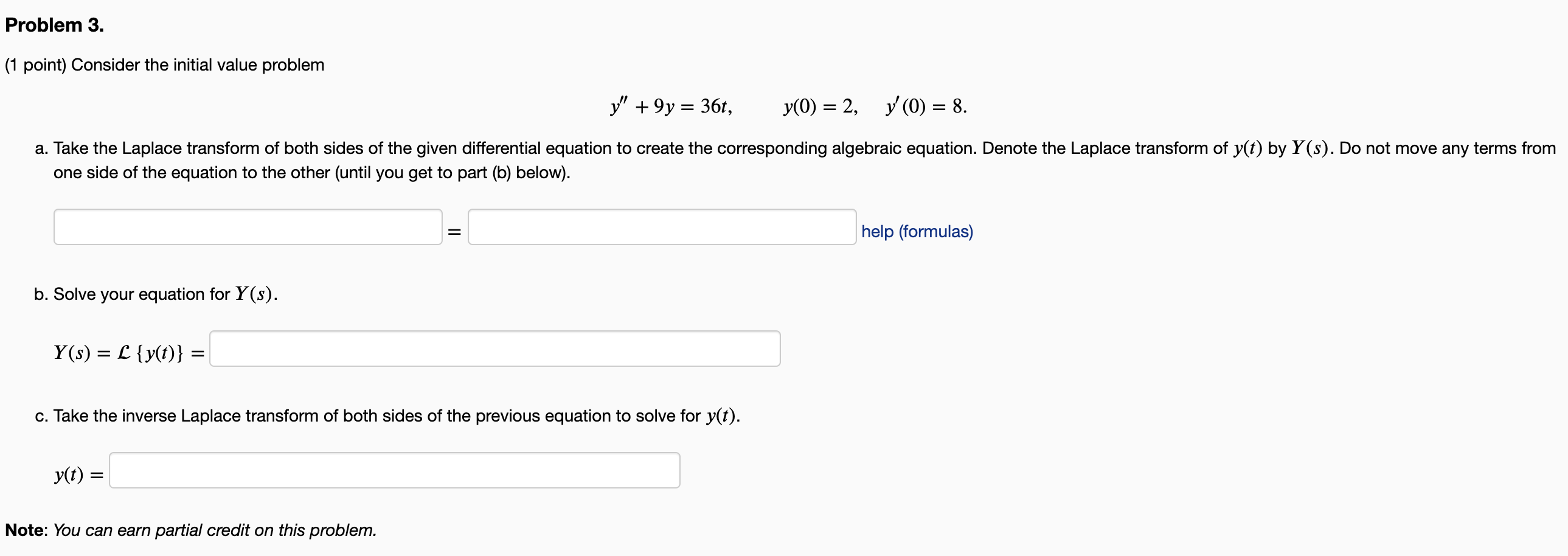 Solved Problem 3 1 Point Consider The Initial Value