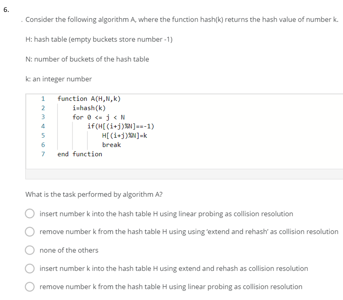 Solved 1. For this question, please consider the hash | Chegg.com