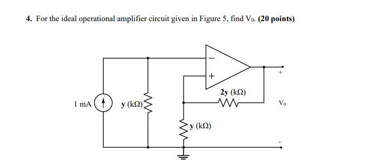 4. For the ideal operational amplifier circuit given | Chegg.com