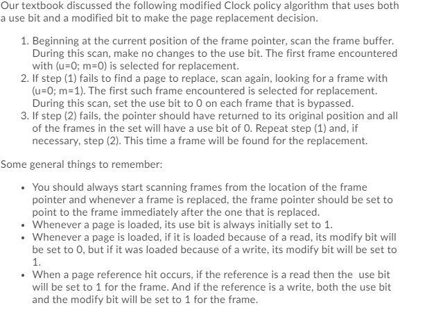 Solved Our textbook discussed the following modified Clock | Chegg.com