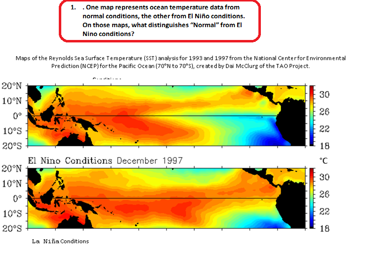 El Nino Sea Surface Temperature Map Solved Q: One Map Represents Ocean Temperature Data From | Chegg.com