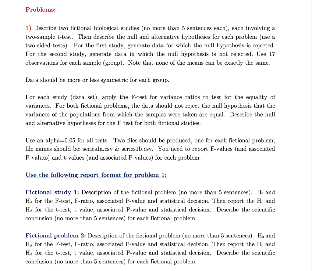 Solved Problems: 1) Describe two fictional biological | Chegg.com