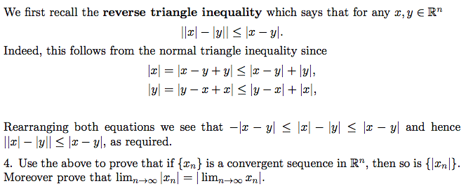 Solved We first recall the reverse triangle inequality which | Chegg.com