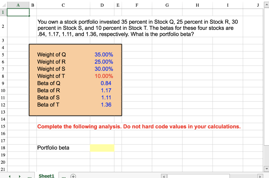 Solved А в DEF You own a stock portfolio invested 35 percent