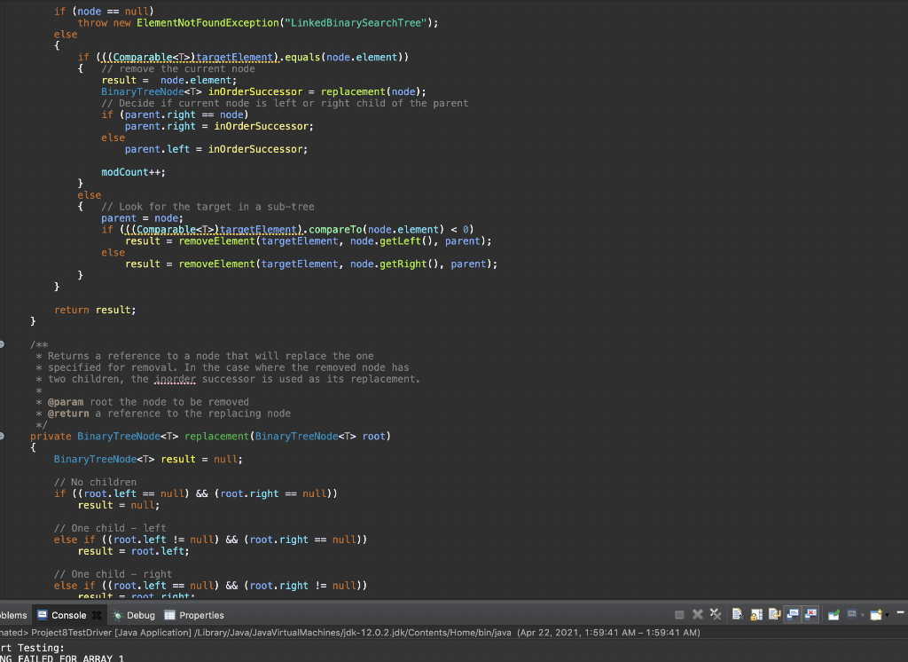 Solved Create a method called printTree() that displays the | Chegg.com