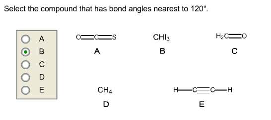 Solved Select the compound that has bond angles nearest to | Chegg.com