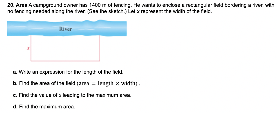 solved-20-area-a-campground-owner-has-1400-m-of-fencing-he-chegg