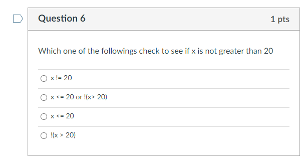 Solved > Question 4 1 pts which one of the following | Chegg.com