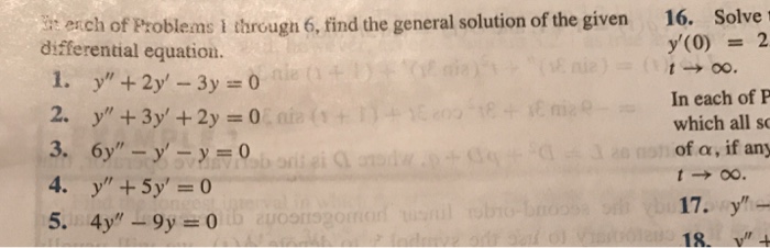 Solved In Each Of Problems 1 Through 6 Find The General