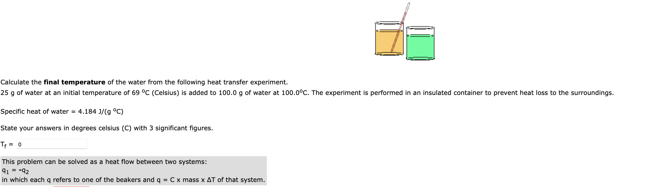 Solved Calculate the final temperature of the water from the | Chegg.com
