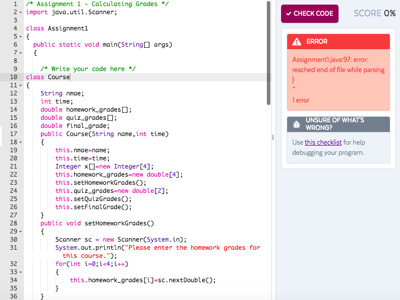 Solved Does anyone know what is wrong with this code? The | Chegg.com