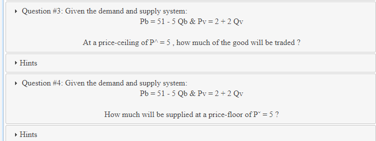 Solved Question #3: Given the demand and supply system: Pb = | Chegg.com