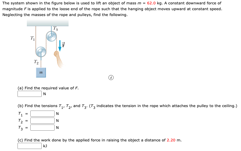 Solved The system shown in the figure below is used to lift