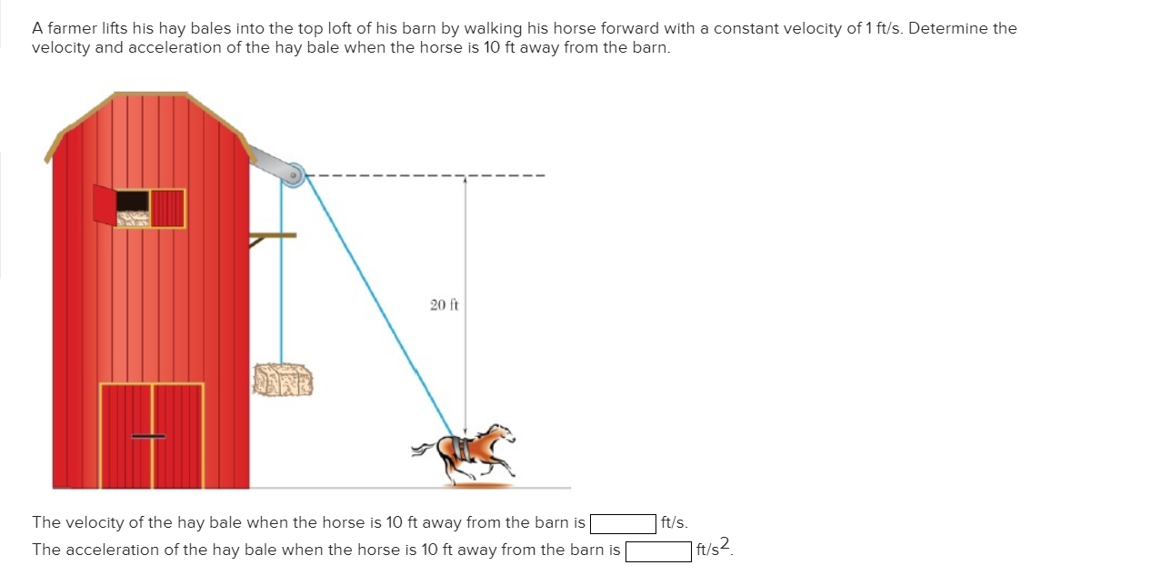 Solved A farmer lifts his hay bales into the top loft of his