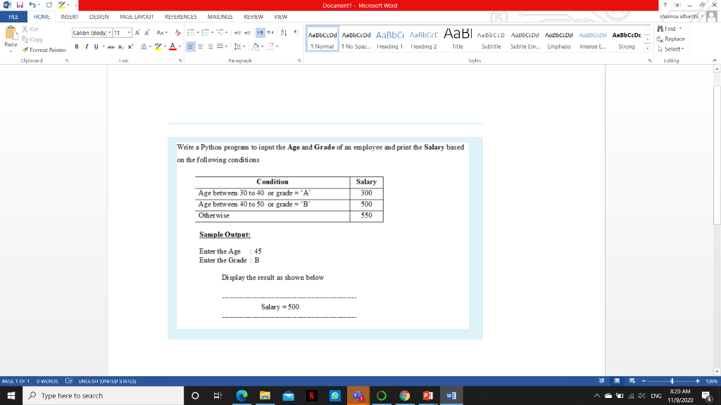 Solved 7 WIS. O ay. FILE HOME INSERT DESIGN PAGE LAYOUT | Chegg.com