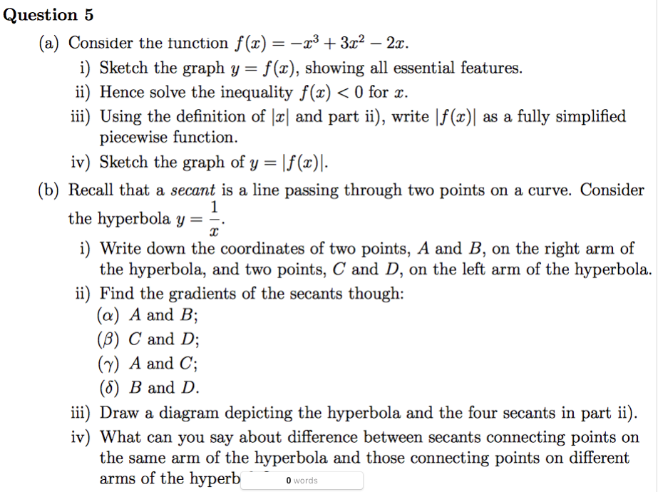 Solved Question 5 (a) Consider the function f(x) = –23 + | Chegg.com