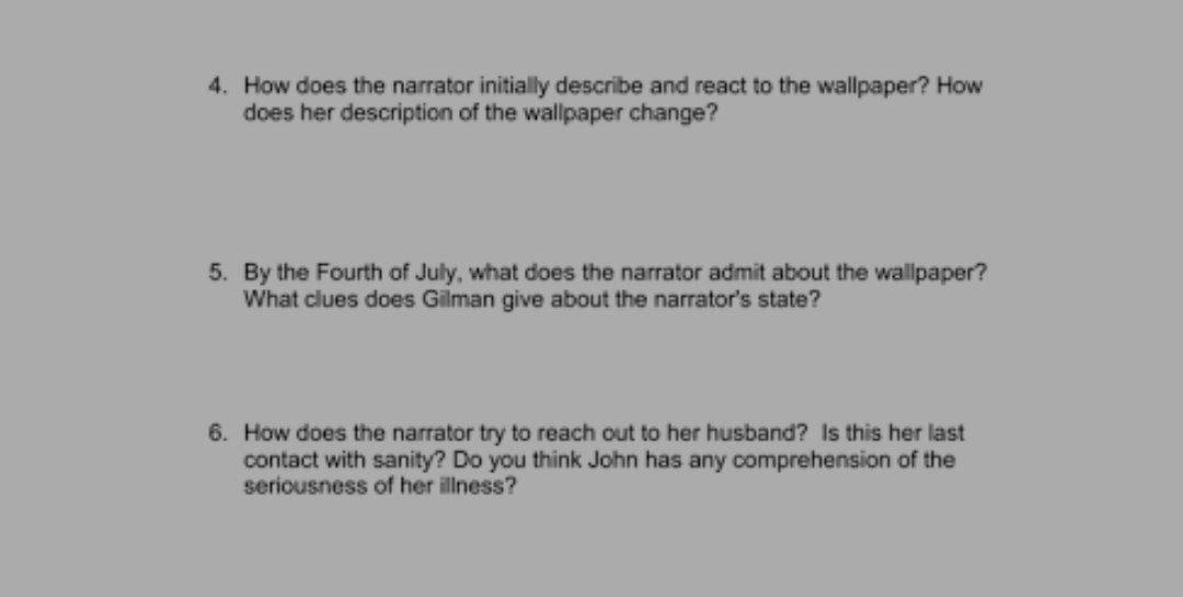 Solved 4. How does the narrator initially describe and react