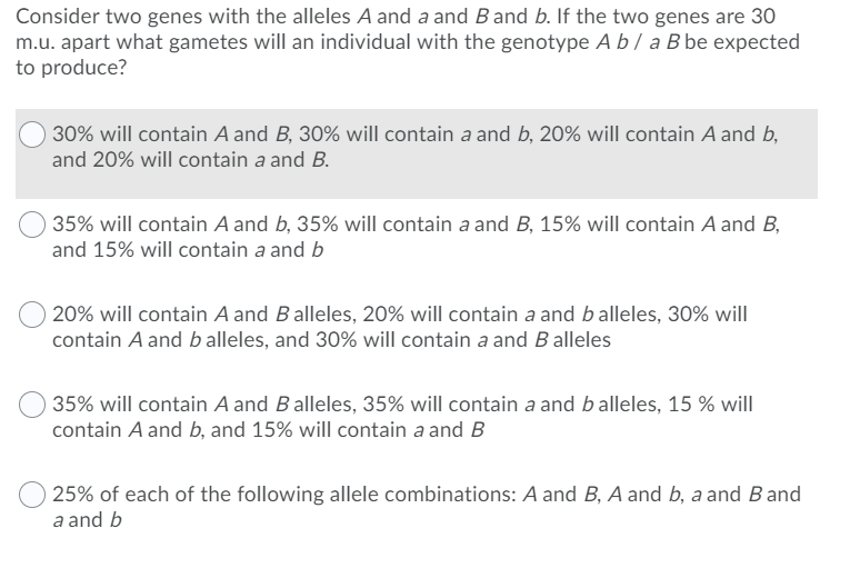 Solved Consider Two Genes With The Alleles A And A And B And 4935