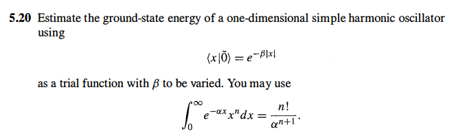 Solved 5.20 Estimate The Ground-state Energy Of A | Chegg.com